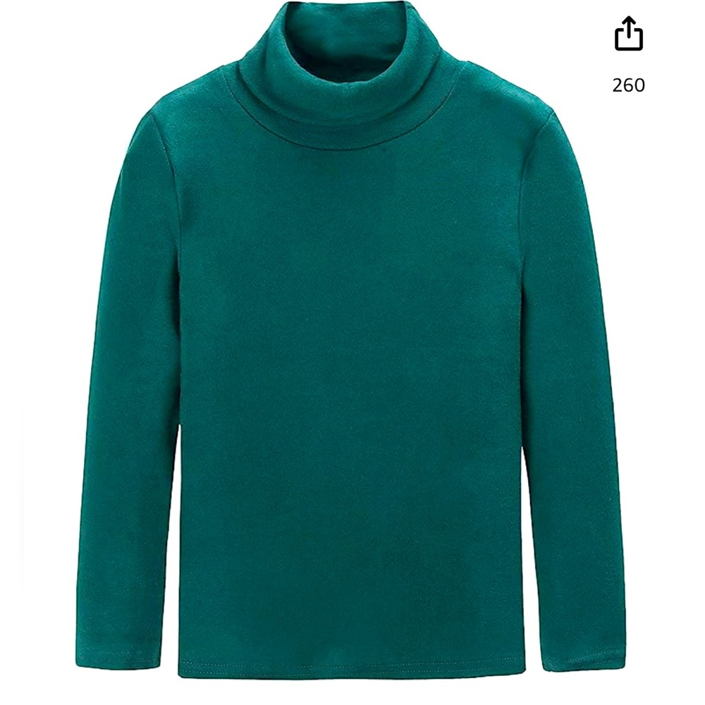 Cunyi kids cotton turtleneck green ages 10-12 boys or girls